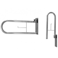 Поручень откидной с держателем для туалетной бумаги