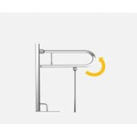 Поручень откидной напольный со складной опорой в пол и фиксатором